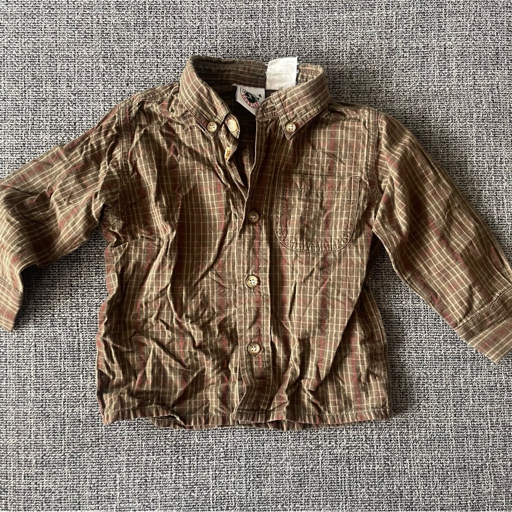 Vintage Toddler Button Down Plaid